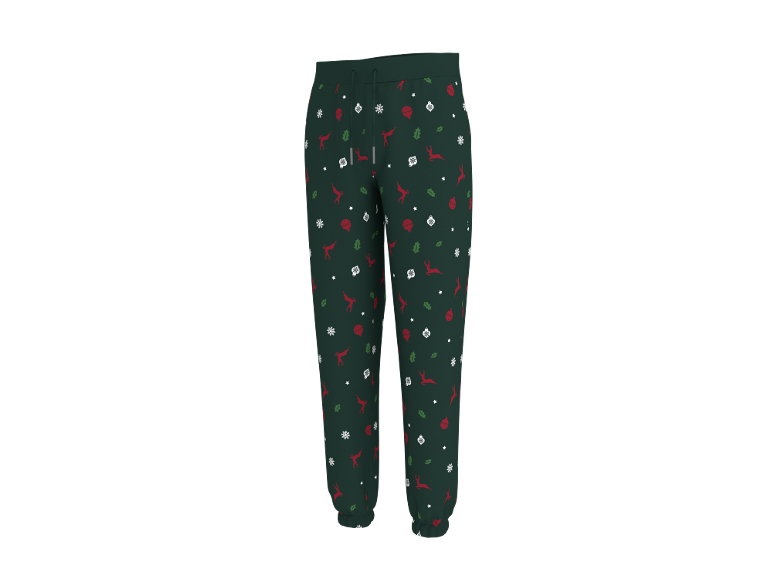 Dunkelgrüne Jogginghose mit festlichem Weihnachtsmuster