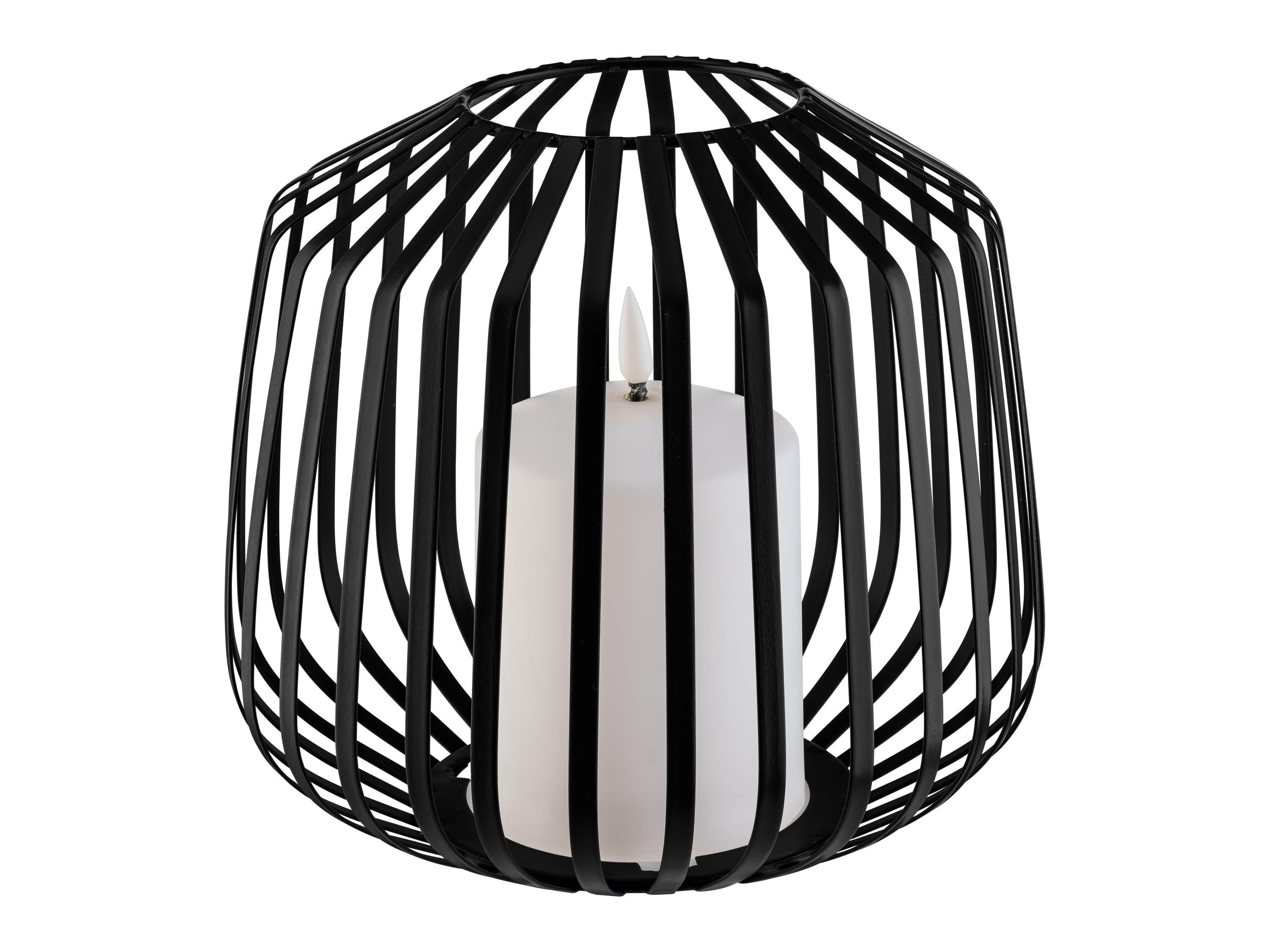 LIVARNO® LED-Kerze im Metallkorb (Schwarz) – Bild 2 von 2