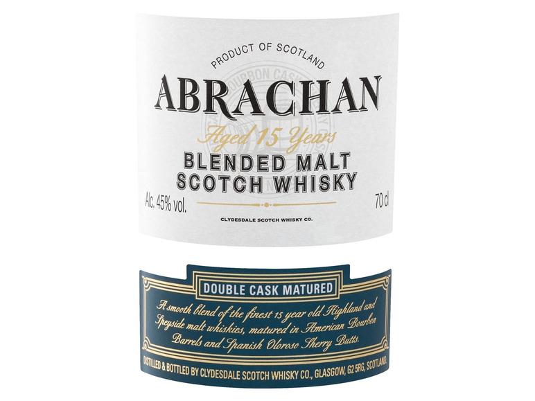 Gehe zu Vollbildansicht: Abrachan Double Cask Matured Blended Malt Scotch Whisky 15 Jahre 45% Vol - Bild 3
