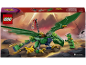 Bauspielzeugbox mit einem grünen Drachen und einer Ninja-Minifigur.