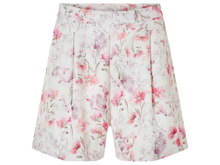 Weiße Shorts mit rosa Blumendruck