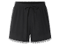 Schwarze Shorts mit Kordelzug und Bordüre.