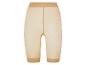 Beigefarbene, transparente Shorts.