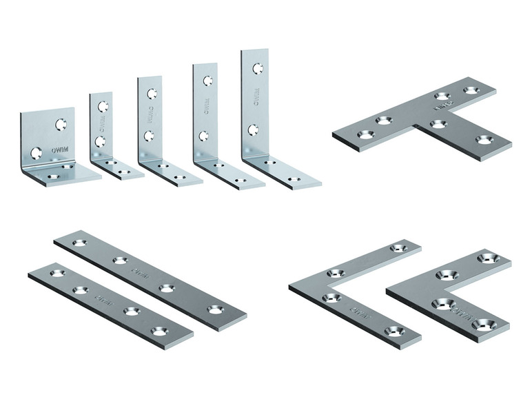 Sortiment an Winkel-, T- und geraden Halterungen der Marke OWIM.