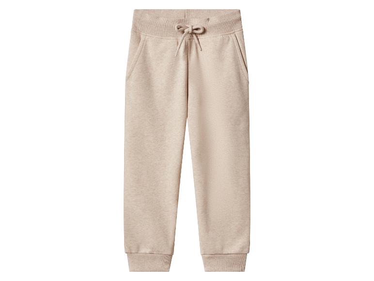 Beige Jogginghose mit Kordelzug in der Taille und gerippten Bündchen.
