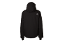 Schwarze Herren-Winterjacke mit Kapuze, Rückansicht.