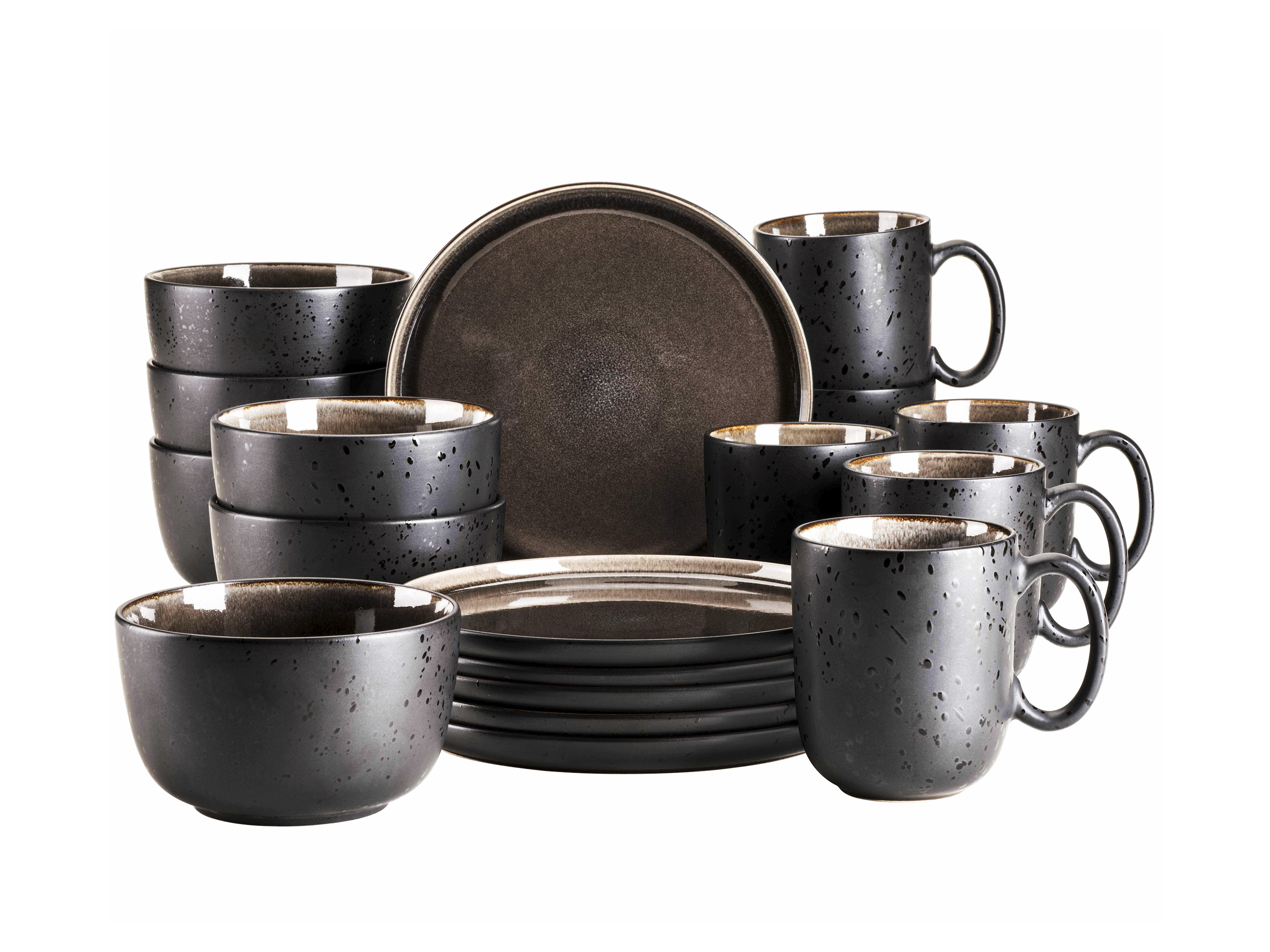 MÄSER Serie Niara, Geschirr Set, 18 tlg (Schwarz / Grau) | 09001794874007 MÄSER Serie Niara, Geschirr Set, 18 tlg (Schwarz / Grau) | 09001794874007