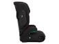 Schwarzer Kindersitz mit grünen Akzenten, Seitenansicht, mit Guard Surround Safety
