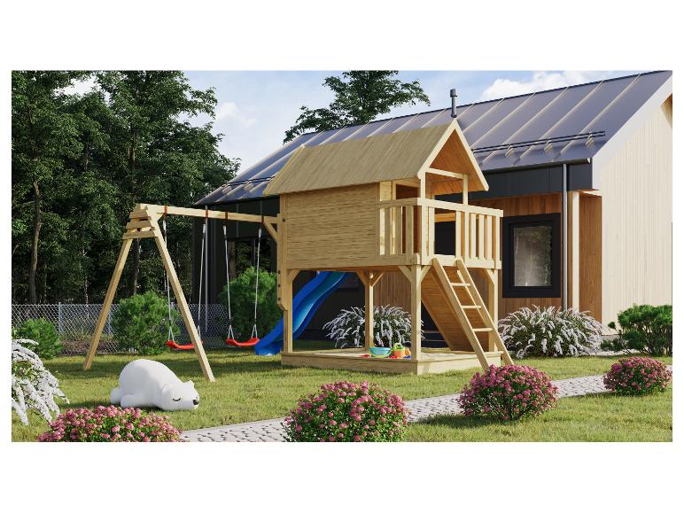 Stelzenhaus »Fiete« mit Doppelschaukelanbau und Rutsche