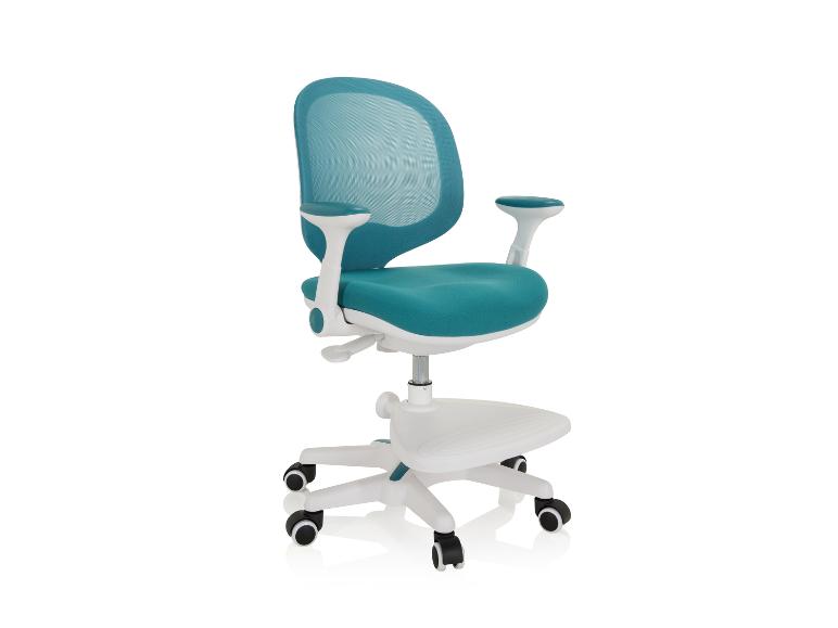 Türkiser Bürostuhl mit Netzrückenlehne und Armlehnen