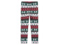 Grüne und rote Leggings mit Weihnachtsmuster, Rentieren und Schneeflocken.