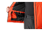 Herren Skijacken- und Hosen-Set, offene Jacke mit orangefarbenem Futter.