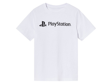 Kinder T-Shirt mit Druck, aus reiner Baumwolle (Playstation weiß, 122/128)