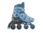 Blaue Inlineskates mit „GLOBBER PUSH“-Aufschrift und Größen 26-29.