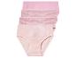 Drei rosafarbene Unterhosen, zwei mit Streifen.