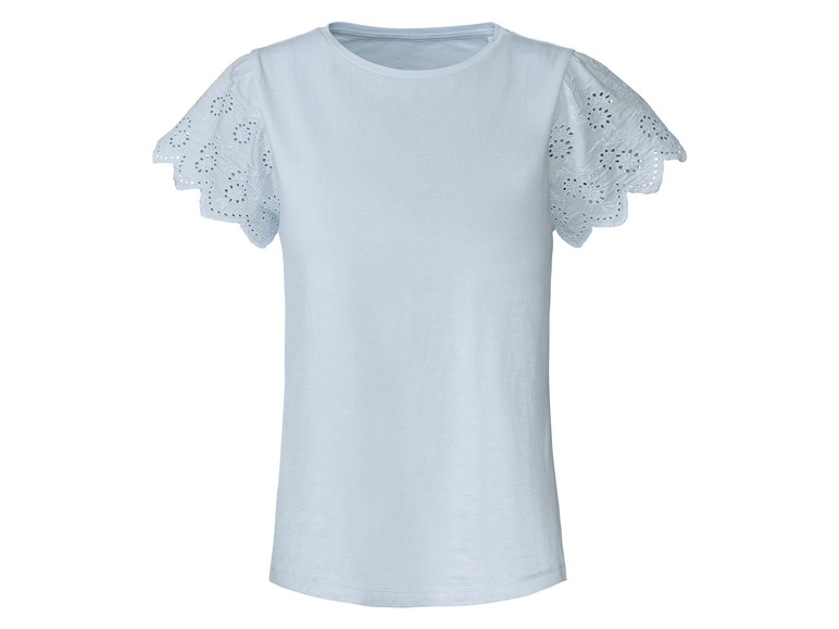 Gehe zu Vollbildansicht: esmara® Damen T-Shirt mit Spitze, aus reiner Baumwolle - Bild 4