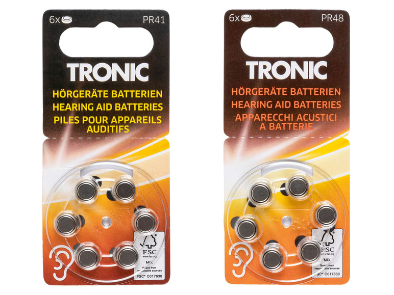 Gehe zu Vollbildansicht: TRONIC® Hörgeräte Batterien, 6 Stück - Bild 1
