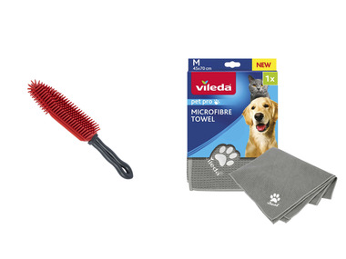 Vileda - Pet Pro Elektrostatische Bürste / Mikrofaser-Handtuch 