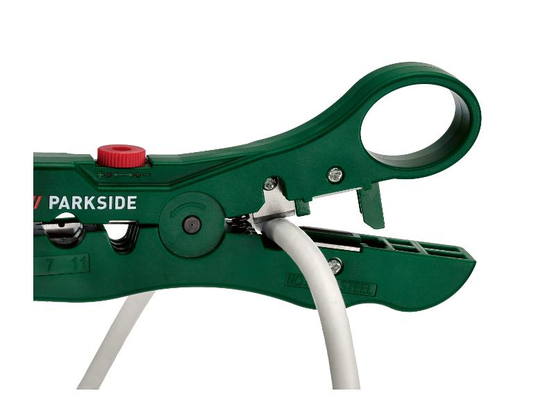 PARKSIDE Kabelabisolierer in Grün mit weißem Kabel