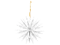 Weiße Papier-Weihnachtsstern-Dekoration mit goldener Schnur.