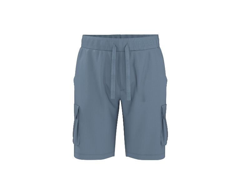 Blaue Cargo-Shorts mit Kordelzug in der Taille