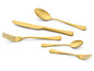 Goldenes Besteck mit Messer, Gabel und Löffel