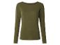 Olivgrünes Langarmshirt mit U-Boot-Ausschnitt