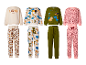 LUPILU Kleinkinder-Sweatanzüge mit Dinosaurier-, Blumen- und Leoparden-Motiven.