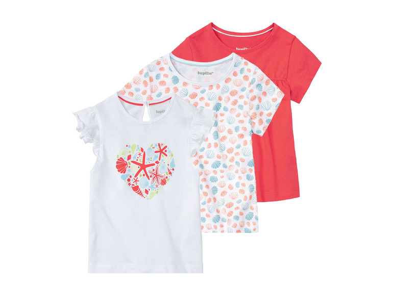 Gehe zu Vollbildansicht: lupilu® Kleinkinder Mädchen T-Shirts, 3 Stück, aus reiner Baumwolle - Bild 23