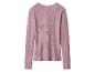 Rosa geripptes Langarm-Top