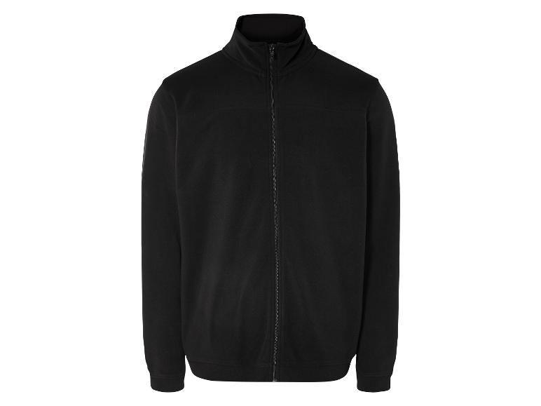 Ein schwarzer Reißverschluss-Pullover mit langen Ärmeln