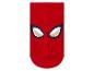 Rote Socke mit Superheldenaugen-Design.