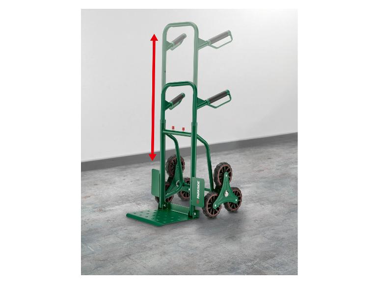 Grüne Parkside Sackkarre mit Treppensteiger-Rädern und höhenverstellbarem Griff