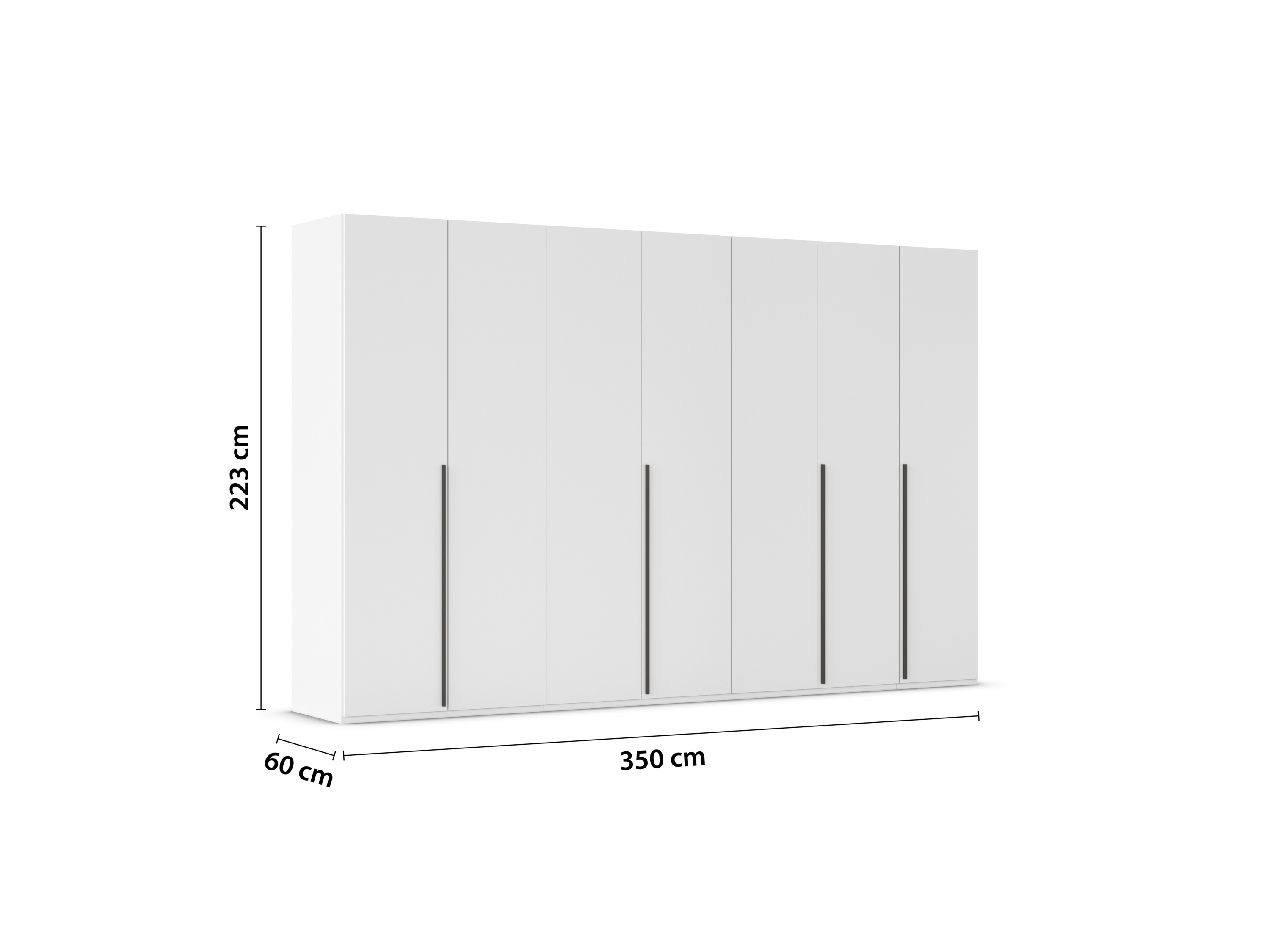 RAUCH ORANGE Montclar Drehtürenschrank (Classic-Zubehör, Weiß, Griffe Grau, Breite 350 cm / Höhe 223 cm) – Bild 3 von 4