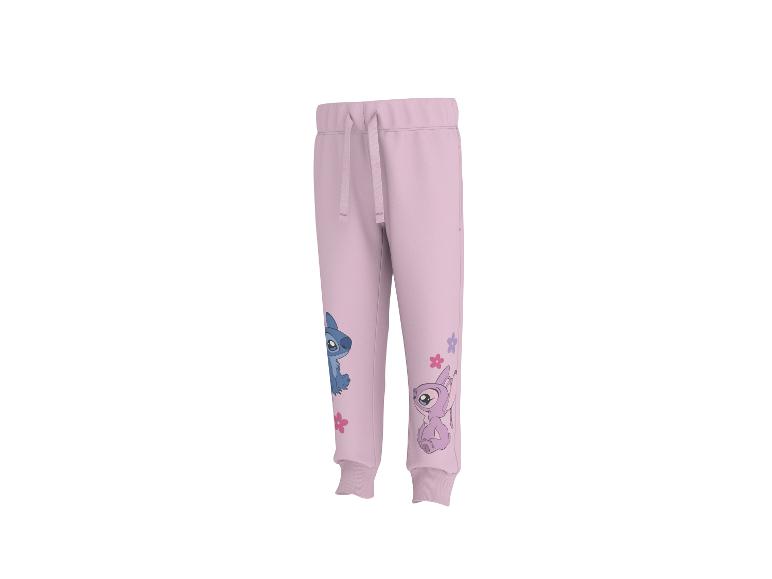 Rosa Kinder-Jogginghose mit Stitch- und Angel-Print