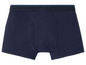 Dunkelblaue Boxershorts aus Baumwolle.