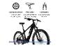Schwarzes E-Mountainbike mit Scheibenbremsen, MTB-Sattel und 80 mm Federgabel.