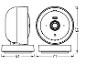 Maße: 61x87 mm und 71x87 mm, zwei technische Zeichnungen einer Leuchte.