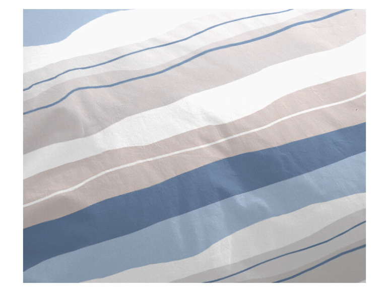 Gehe zu Vollbildansicht: Primera Perkal Bettwäsche »Streifen Blau-Natur«, aus reiner Baumwolle - Bild 3