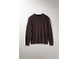 Dunkelbrauner Herren-Feinstrickpullover mit Rundhalsausschnitt