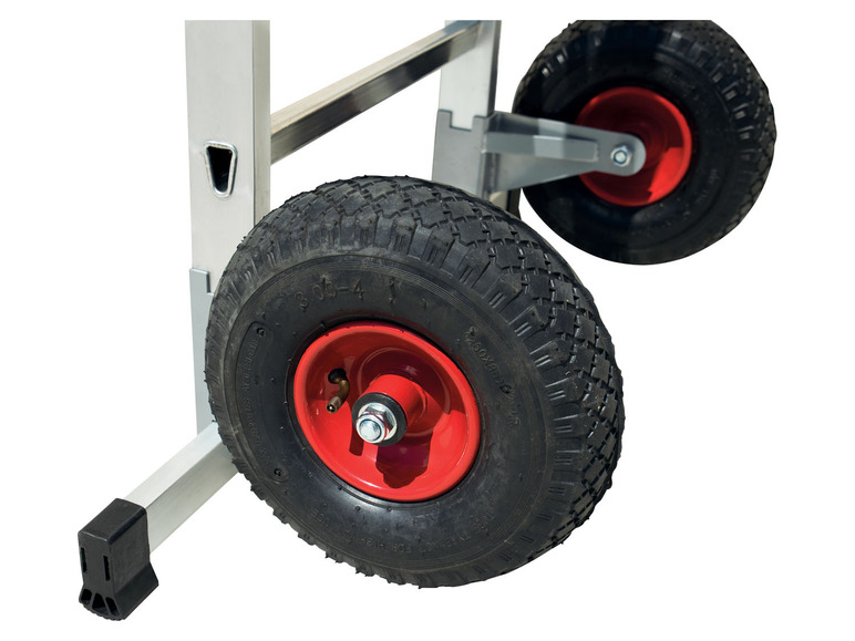 Ein Transportwagen mit zwei großen Rädern.