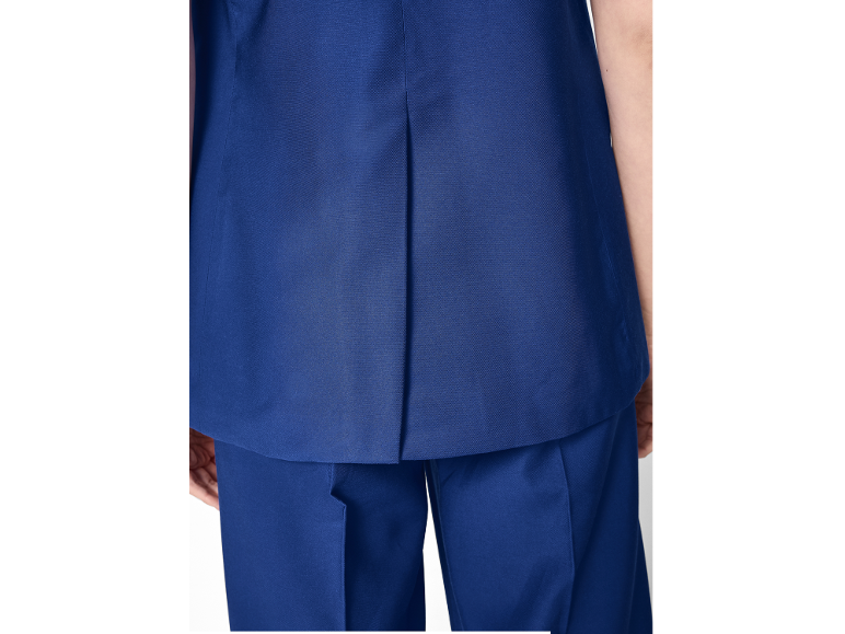 Damen-Hosen- und Top-Set in Marineblau, Rückansicht.