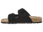 Schwarze Zweiriemen-Sandalen mit Schnallen und Korksohle