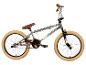 Graues RUDE BMX-Fahrrad mit braunem Sattel und Reifen.