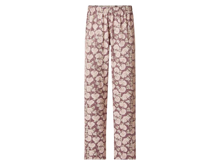 Pyjamahose mit Blumenmuster in Pflaumen- und Rosatönen