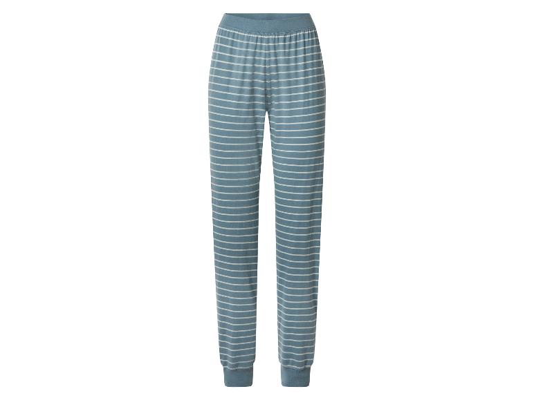 Blau-weiß gestreifte Pyjamahose