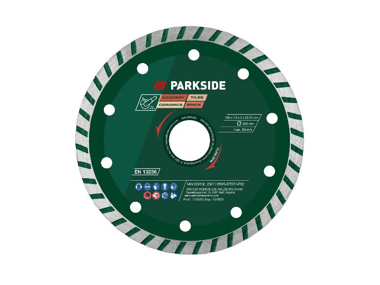 Trennscheibe für Mauerwerk, Fliesen, Keramik und Ziegel, 125 mm, max. 80 m/s.