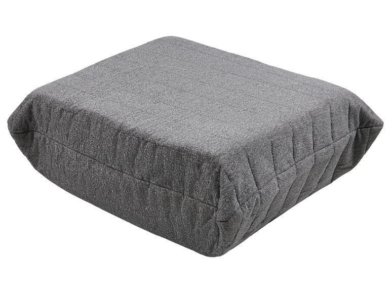 Grauer quadratischer Pouf mit gestepptem Muster