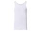 Weißes Baumwoll-Herren-Tanktop, schlicht und ärmellos.