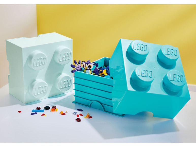 Gehe zu Vollbildansicht: LEGO Aufbewahrungsbox mit 4 Noppen, stapelbar, 2er Set - Bild 7